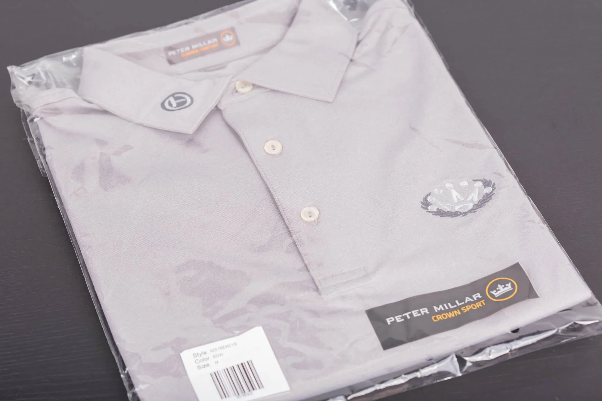 2018 Open Tour Tech Laurel Crown Shadow Peter Millar Polo