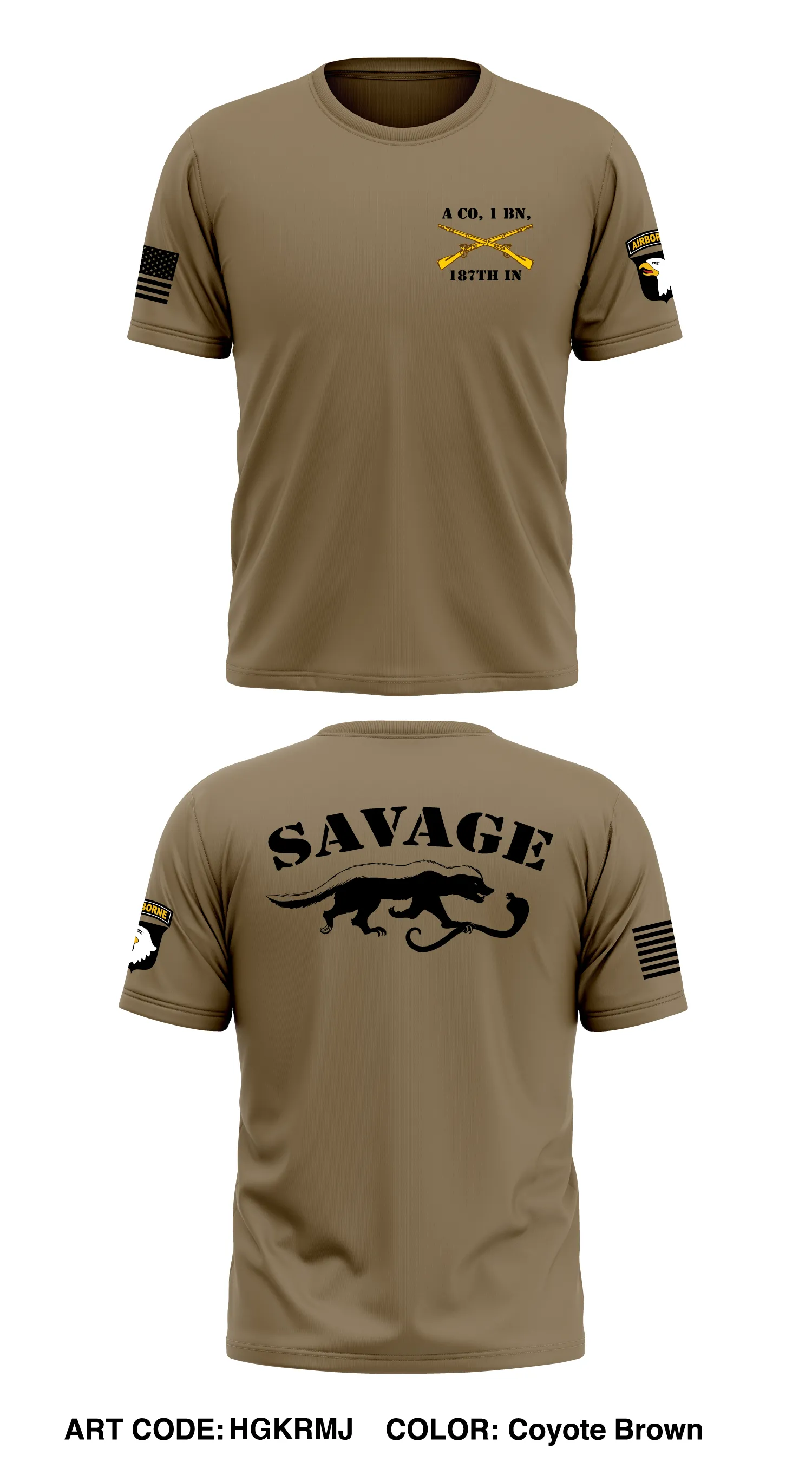 A Co, 1 BN, 187th IN Store 1 Core Men's SS Performance Tee - HGKRMJ