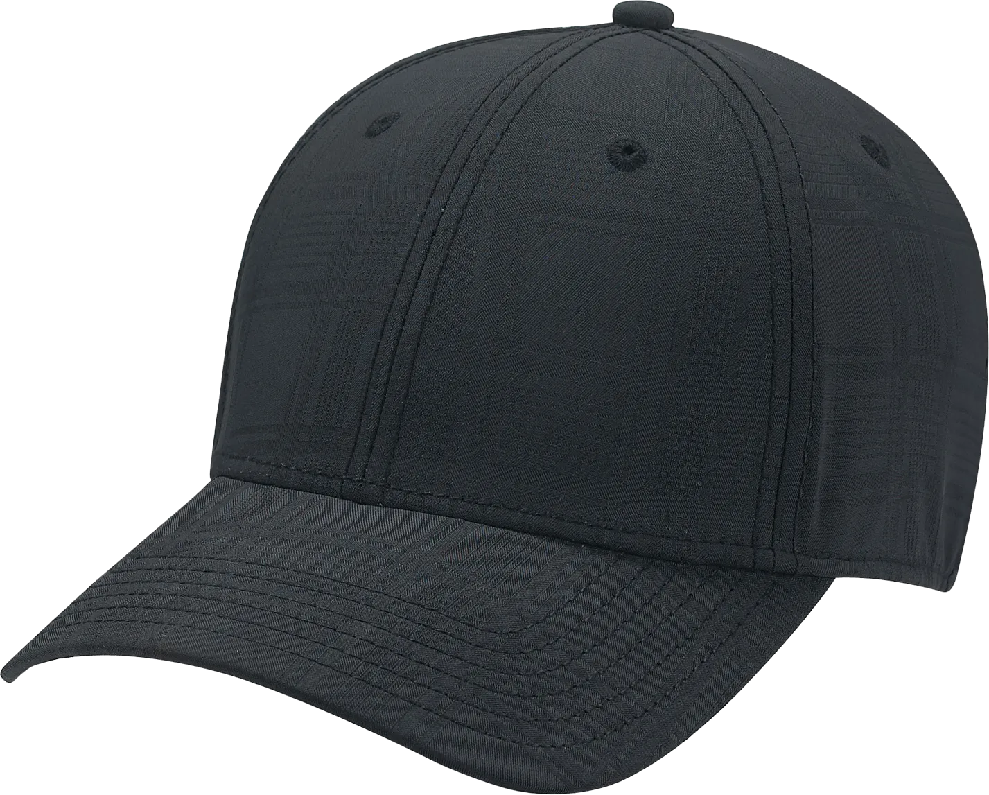 AJM Polyester Plaid And Spandex Stretch Cap Black