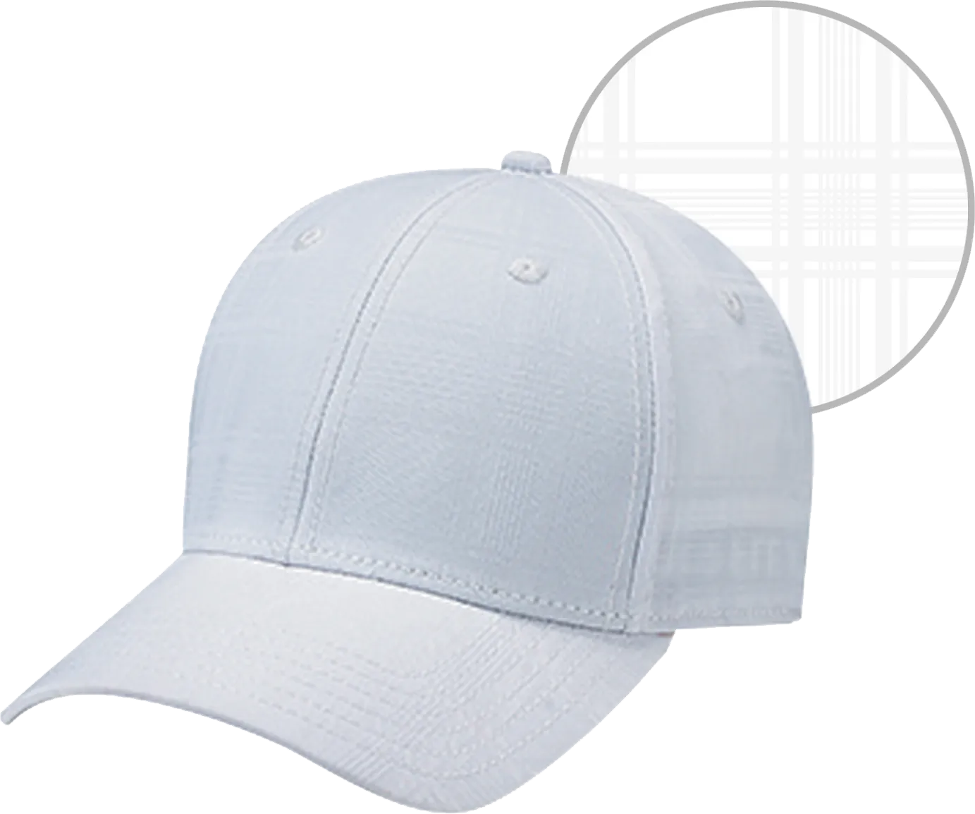 AJM Polyester Plaid And Spandex Stretch Cap White
