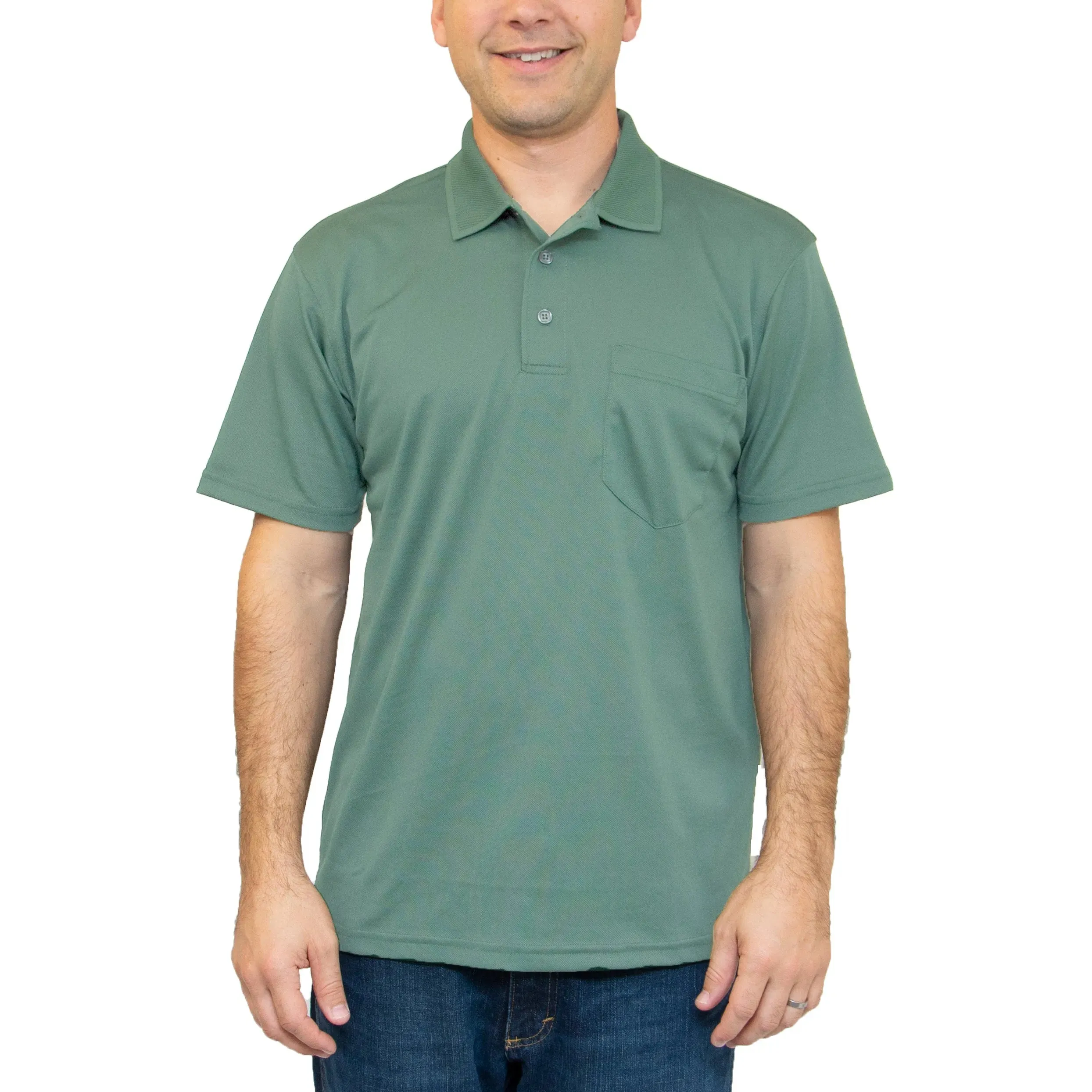 All American Clothing Co. - Aqua Dry Polo with Pocket