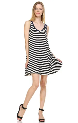 American Flag Dress Navy Star Collar V Black White Stripes 1
