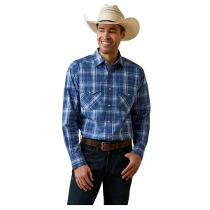 Ariat® Men's Pro Jaxton Men's Long Sleeve Western Shirt - Blue Plaid