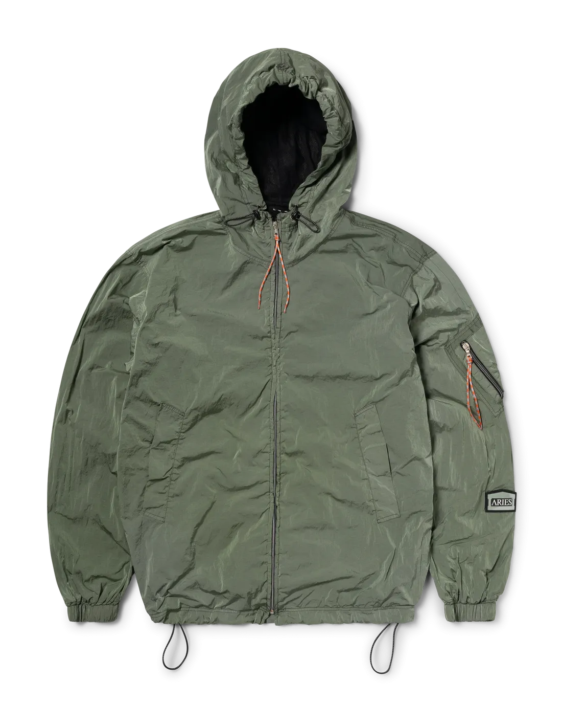 Aries Hooded Windcheater Jacket Green