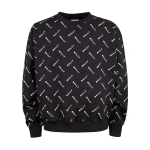 Bally Men's Monogram Sweatshirt in Dark Blue Cotton