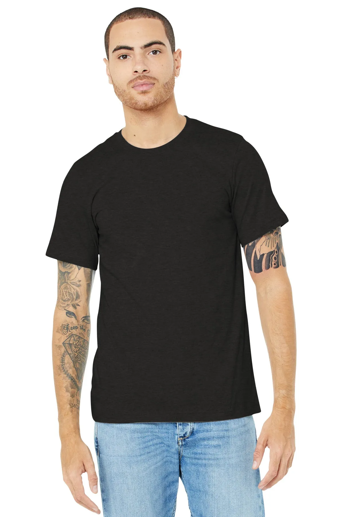 BELLA CANVAS  Unisex Heather CVC Short Sleeve Tee. BC3001CVC Black Heather