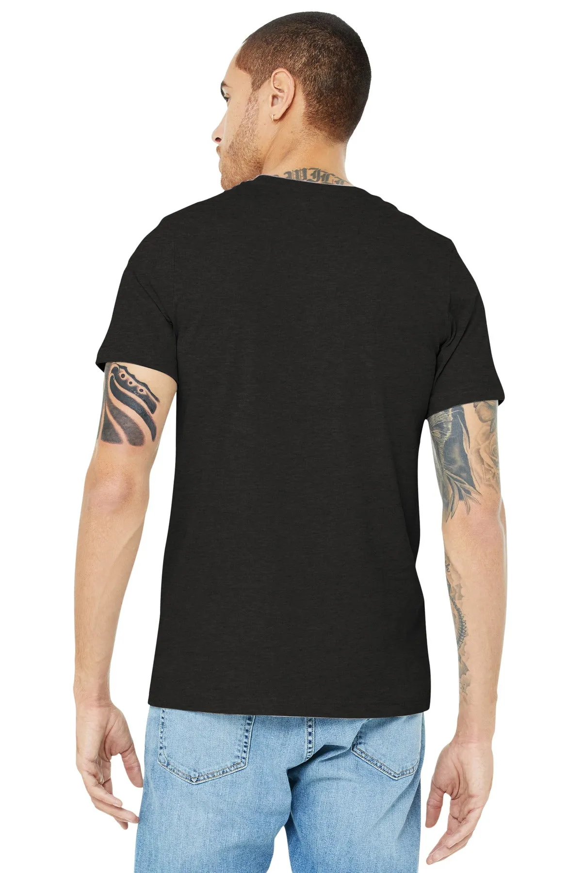 BELLA CANVAS  Unisex Heather CVC Short Sleeve Tee. BC3001CVC Black Heather
