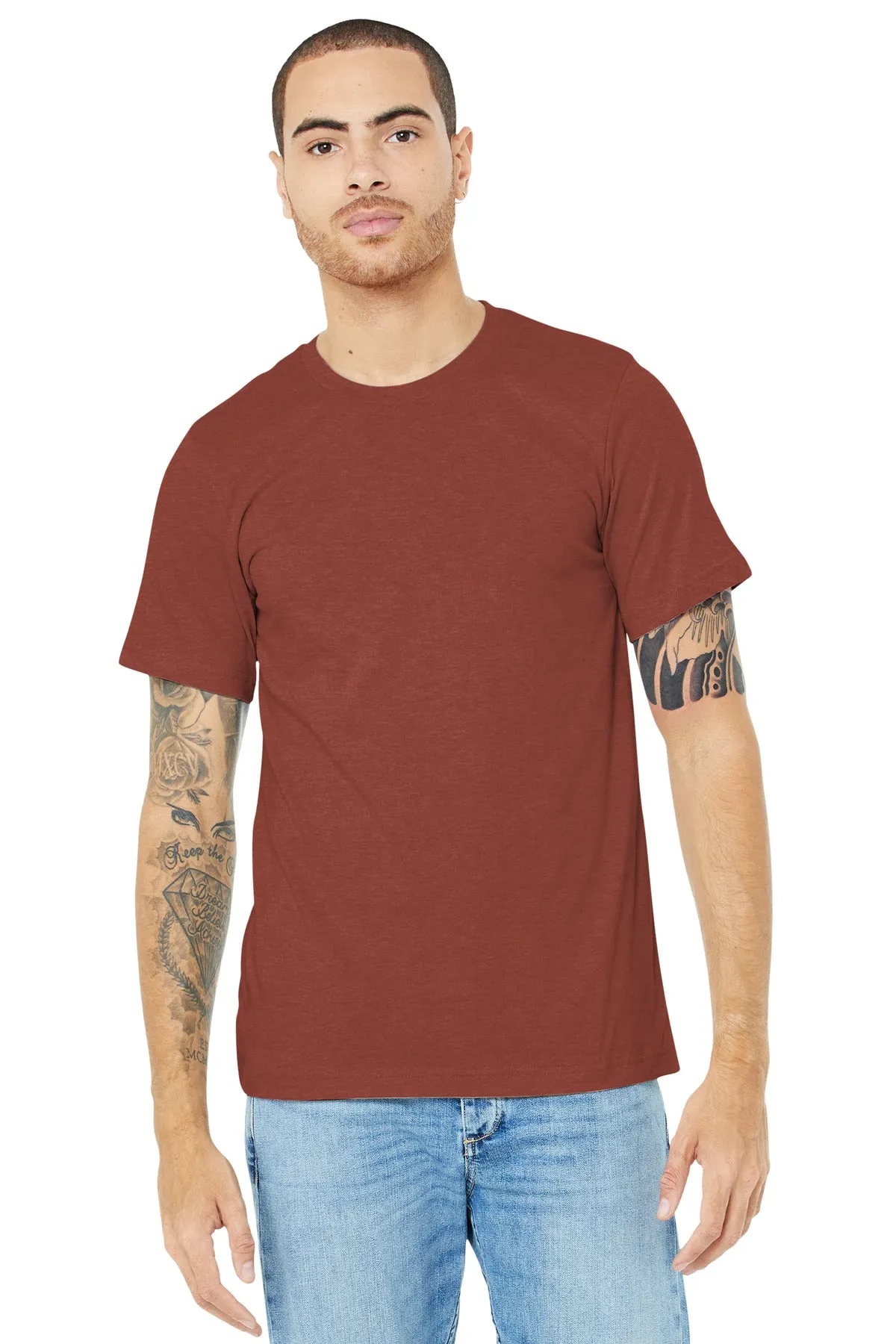 BELLA CANVAS  Unisex Heather CVC Short Sleeve Tee. BC3001CVC Heather Clay
