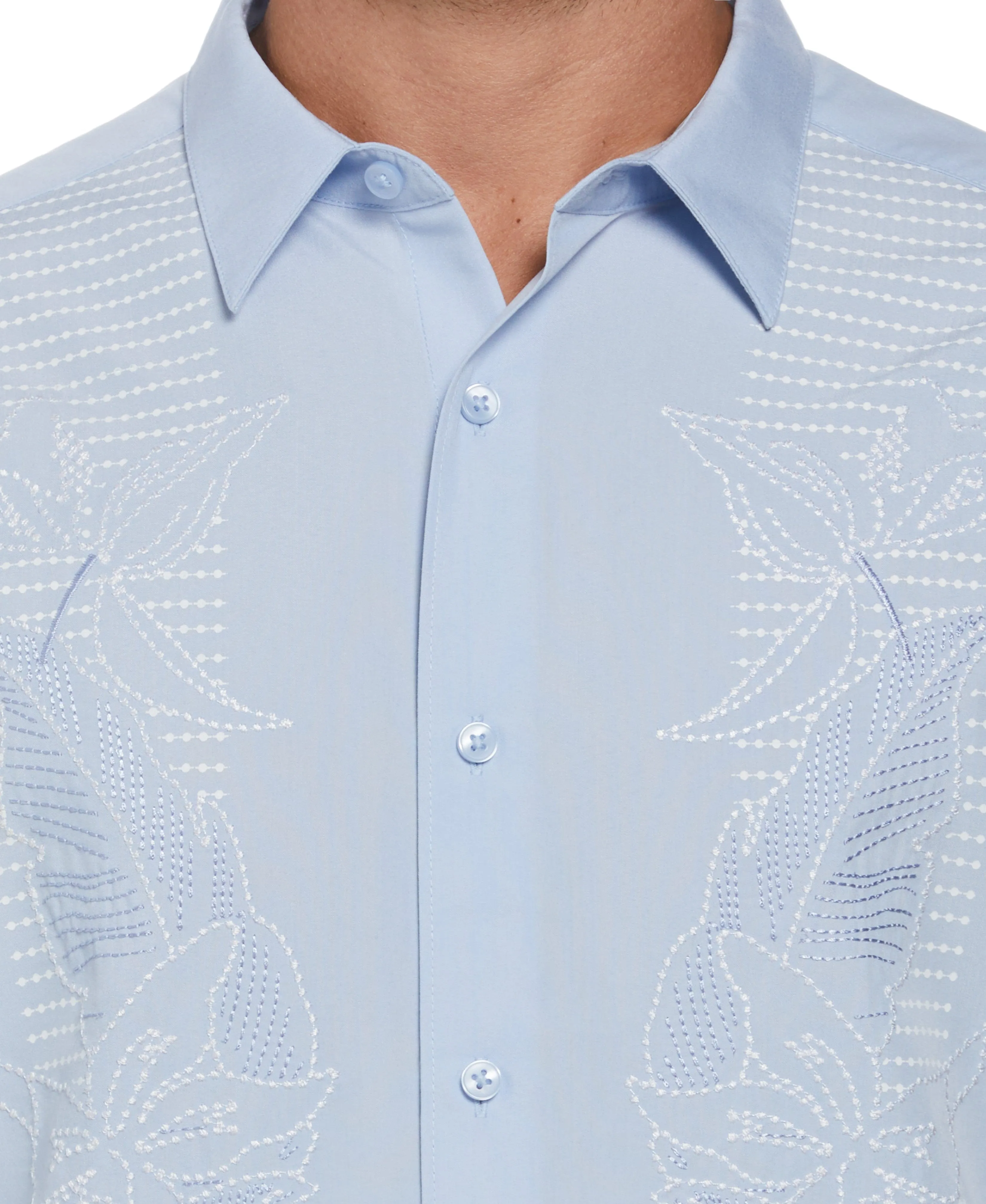 Big & Tall Floral Embroidered Panel Shirt