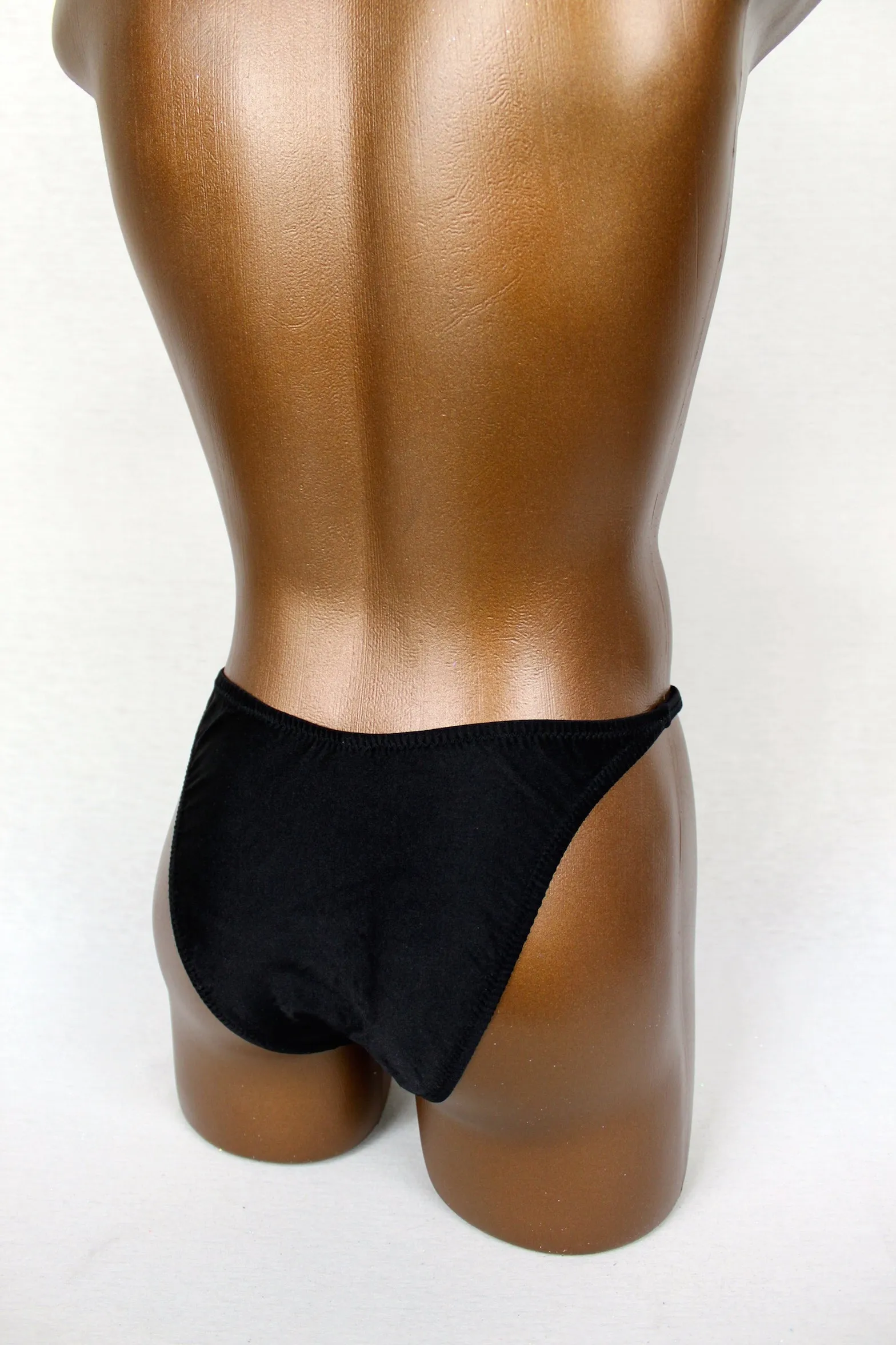 Black Satin Spandex Posing Trunks