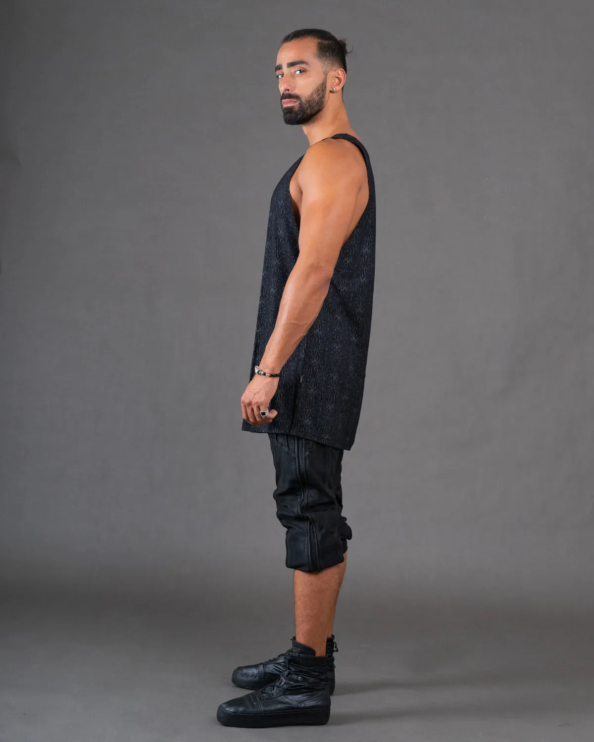 Black SYNERGIC Men's Tank Top with Print