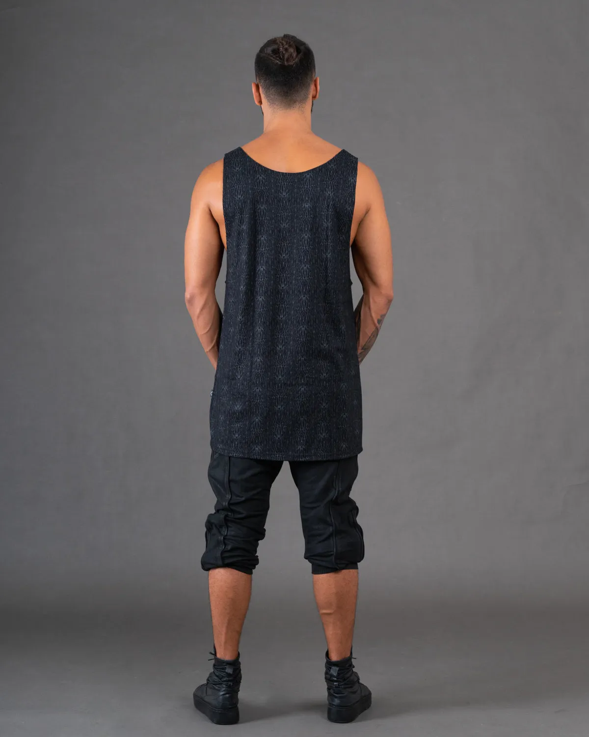 Black SYNERGIC Men's Tank Top with Print