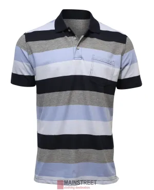Blue Horizon Pique Striped Polo