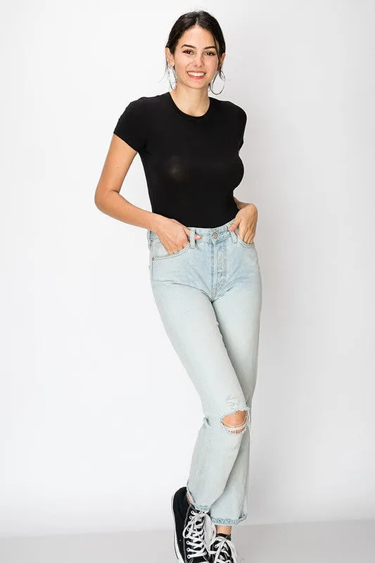BRIA SHORT SLEEVE BODYSUIT BLACK