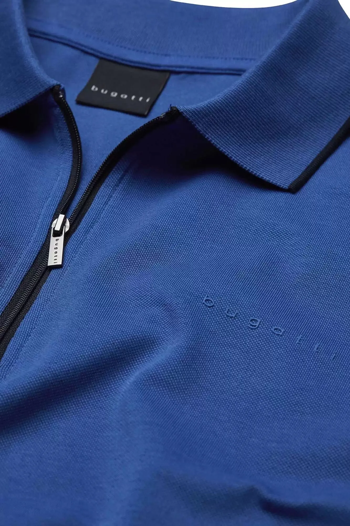 Bugatti Men's Golf T Shirt With Zip Blue