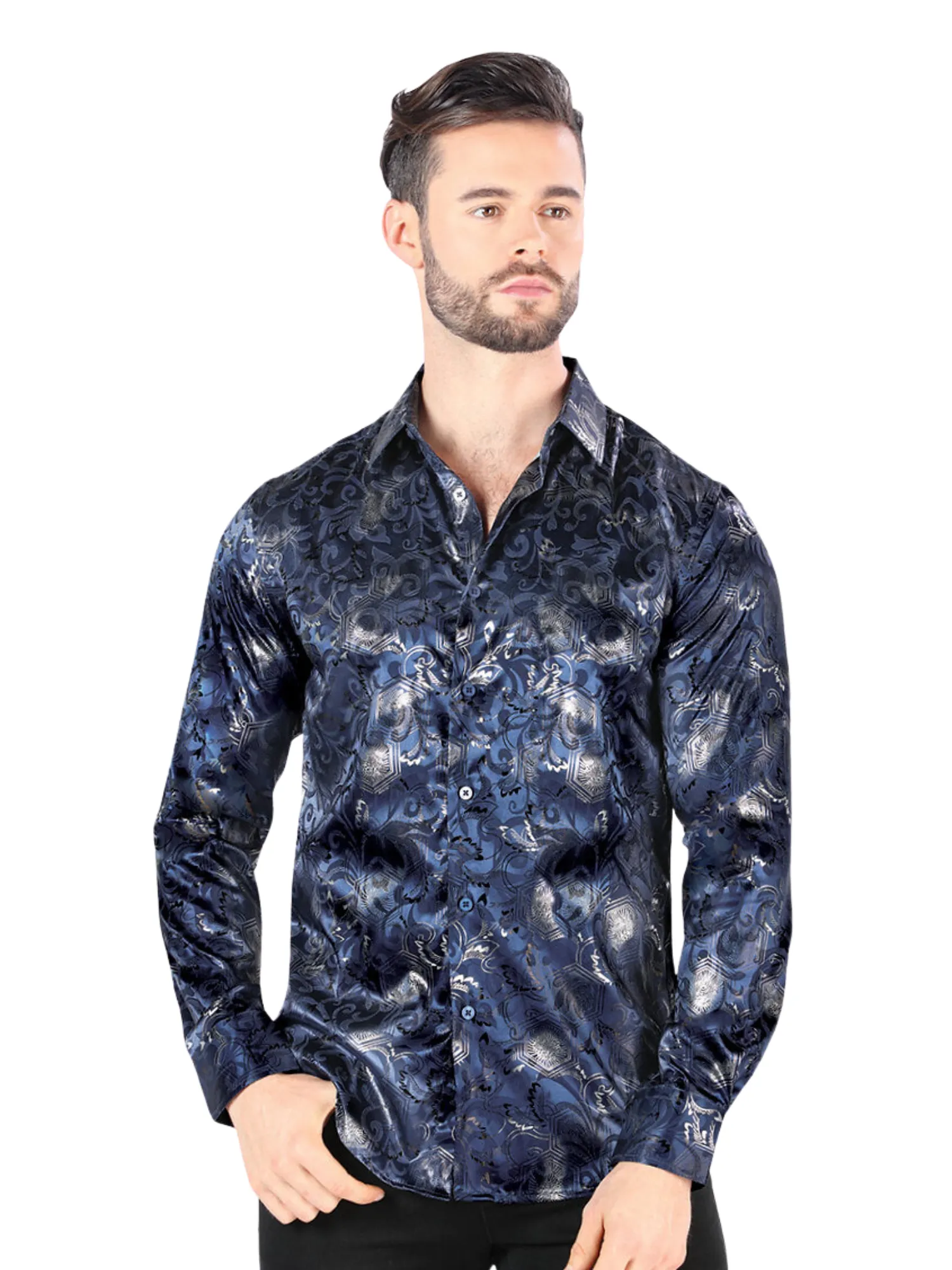 Camisa Casual Manga Larga Estampada para Hombre 'Montero' - ID: 0431