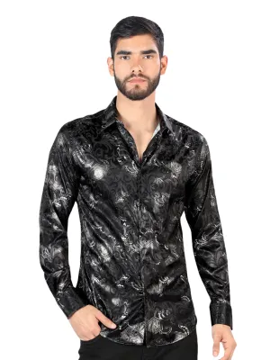 Camisa Casual Manga Larga Estampada para Hombre 'Montero' - ID: 0431