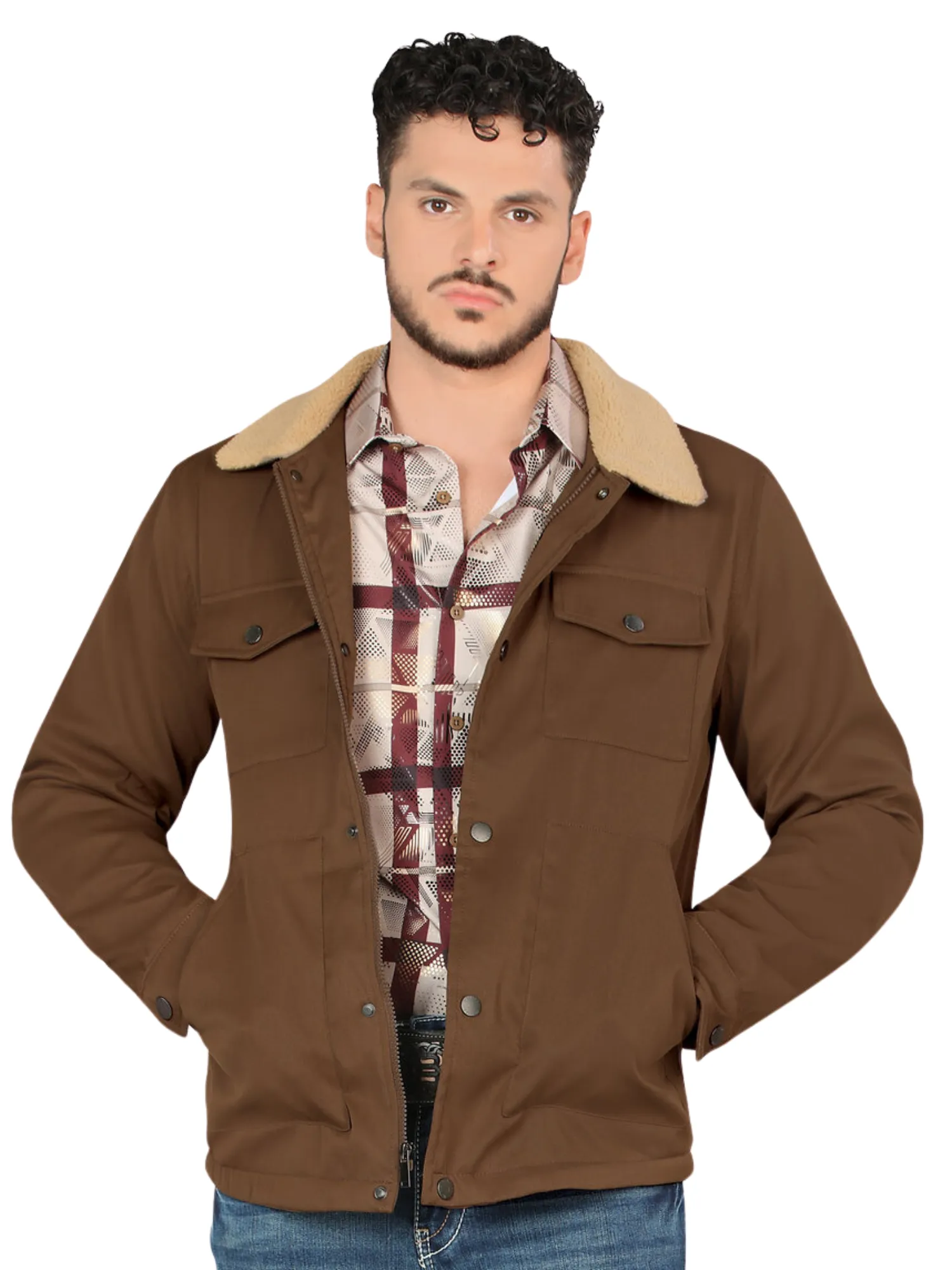 Chamarra Casual Termica de Forro Afelpado (Tipo Borrego) para Hombre 'Montero' - ID: 0890