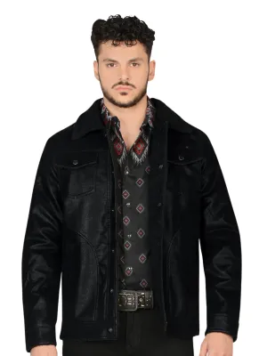 Chamarra Vaquera Termica de Forro Afelpado (Tipo Borrego) con Broches para Hombre 'Lamasini' - ID: 616