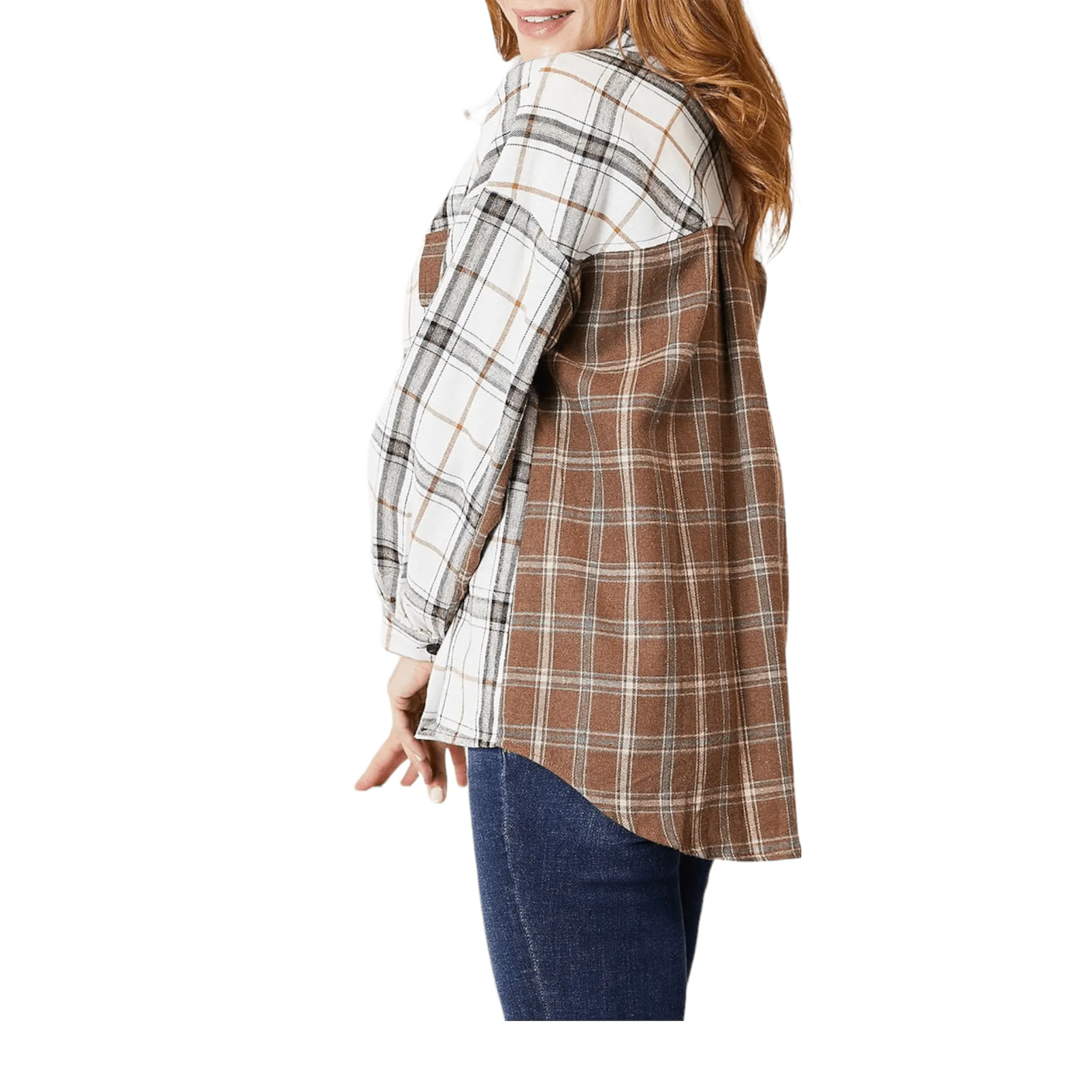 Chic Check Plaid Shirt Jacket