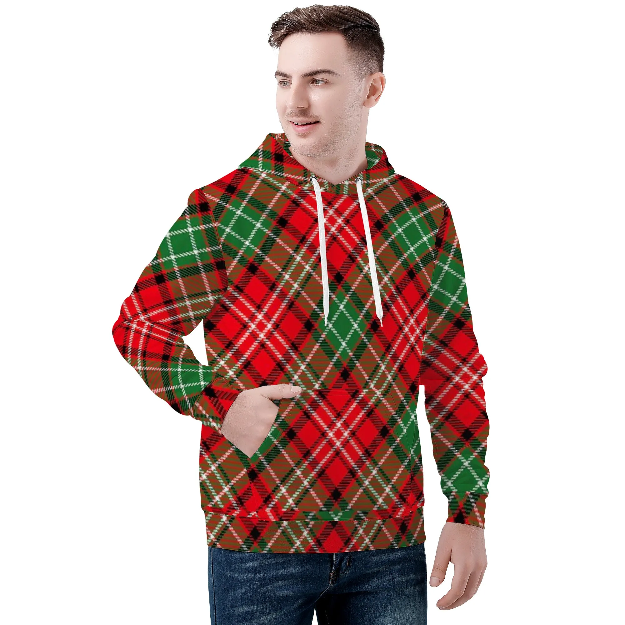 Christmas Plaid Men's/Unisex All Over Print Hoodie