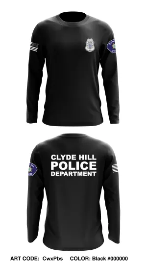 Clyde Hill Police Department Store 1 Core Men's LS Performance Tee - CwxPbs