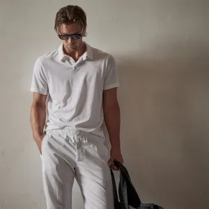 Crisp Cotton Terry Polo - White