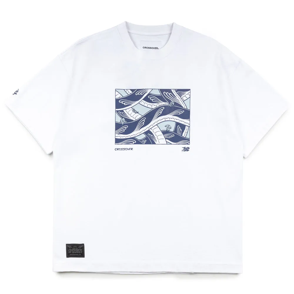 Crossover x Temple of Skate 'The Chamber of Snakes' Tee | White