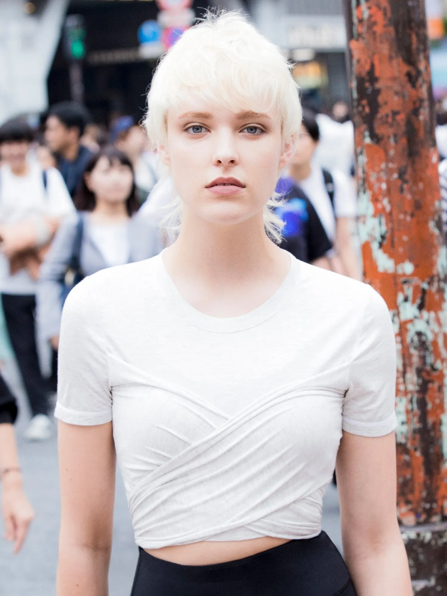 CT WRAP TEE, HEATHER GREY