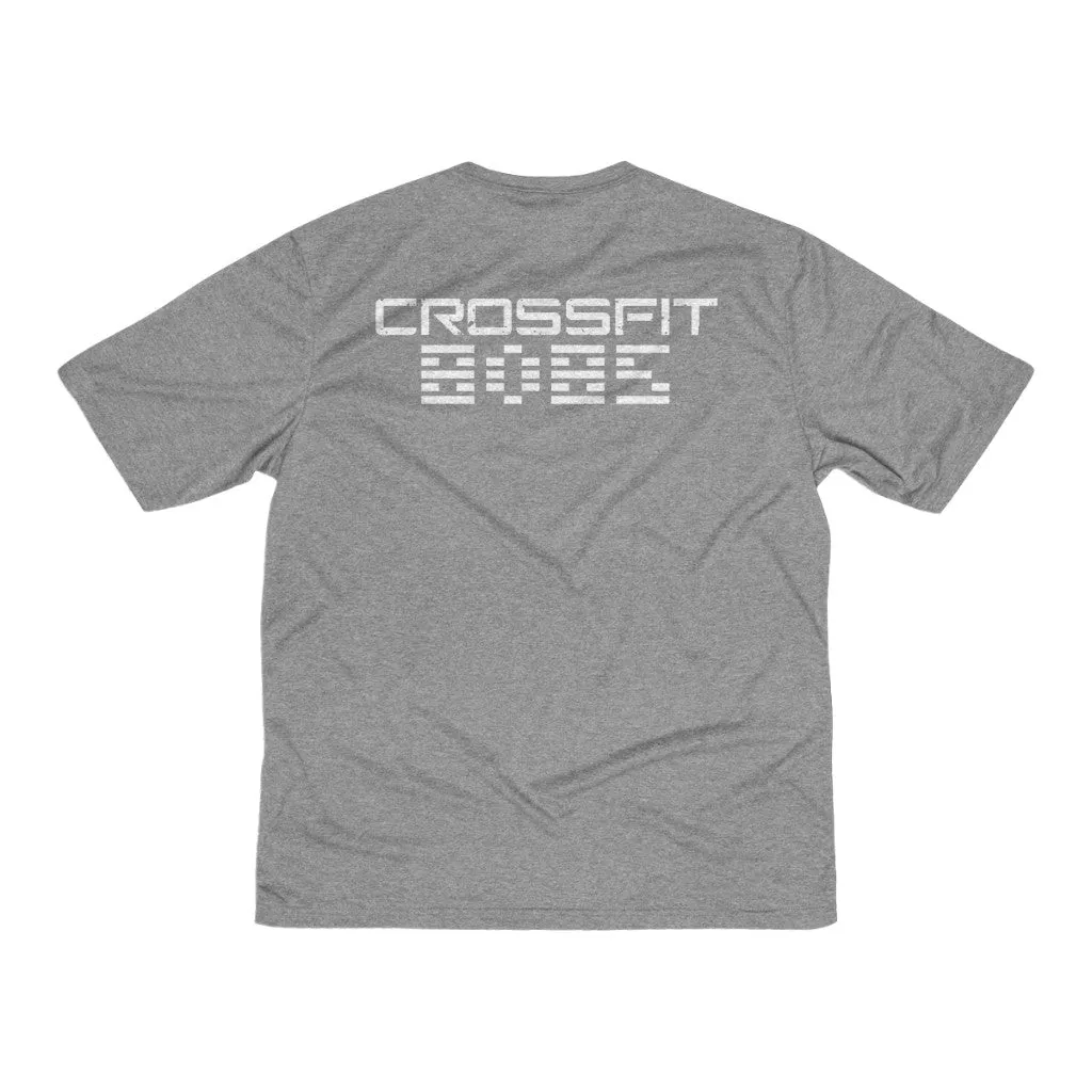 DEATH by Burpees (with CrossFit 8085 on back) - Men's Heather Dri-Fit Tee