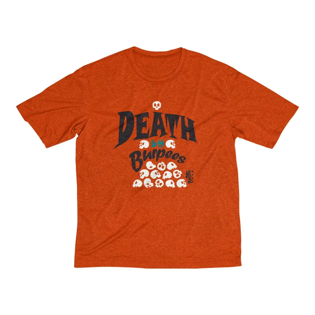 DEATH by Burpees (with CrossFit 8085 on back) - Men's Heather Dri-Fit Tee