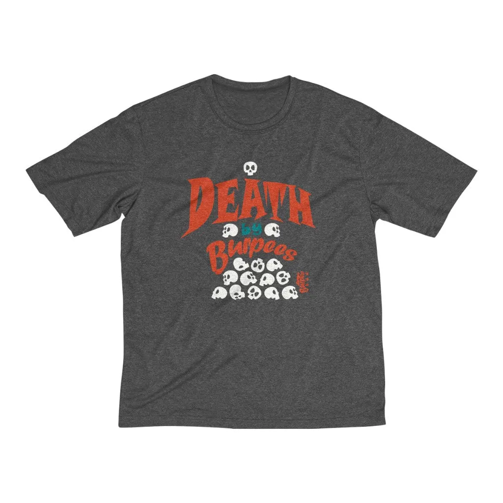 DEATH by Burpees (with CrossFit 8085 on back) - Men's Heather Dri-Fit Tee