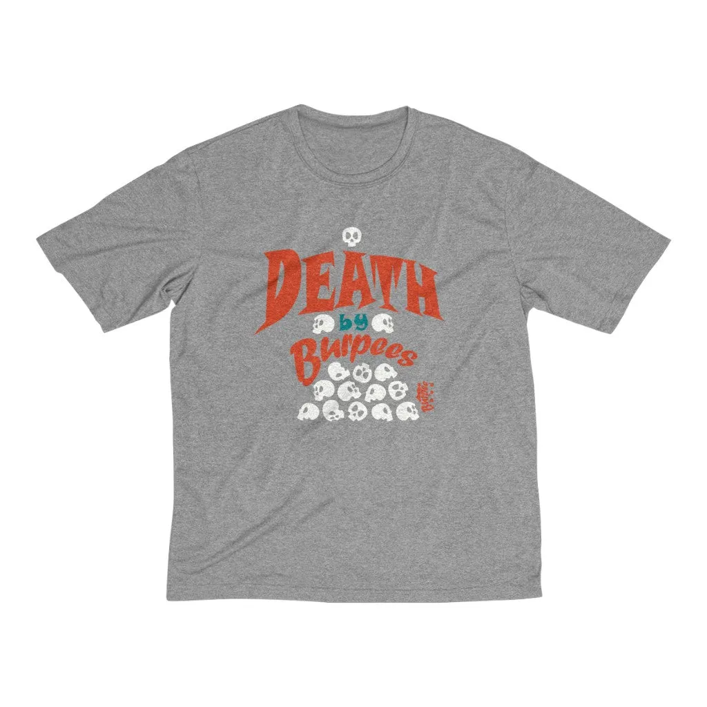 DEATH by Burpees (with CrossFit 8085 on back) - Men's Heather Dri-Fit Tee