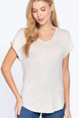 Dolman Slv V-neck Rayon Jersey Top