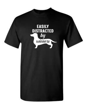 Easily distracted by wieners t-shirt, wieners dog lover t-shirt