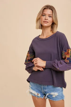 Embroidery Detail Long Sleeve Tee