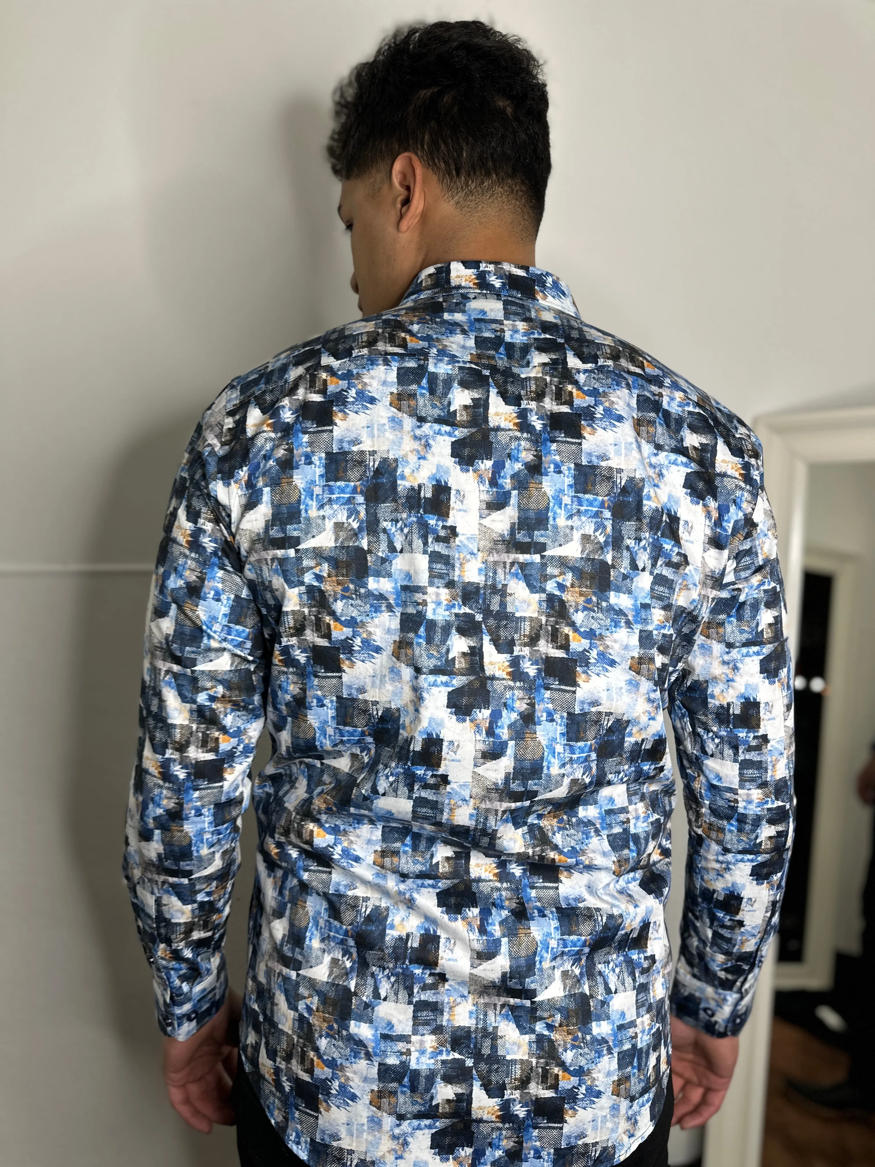 Eric Platini Blue Print Shirt