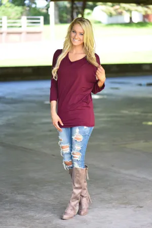 Essential Wine Dolman Top