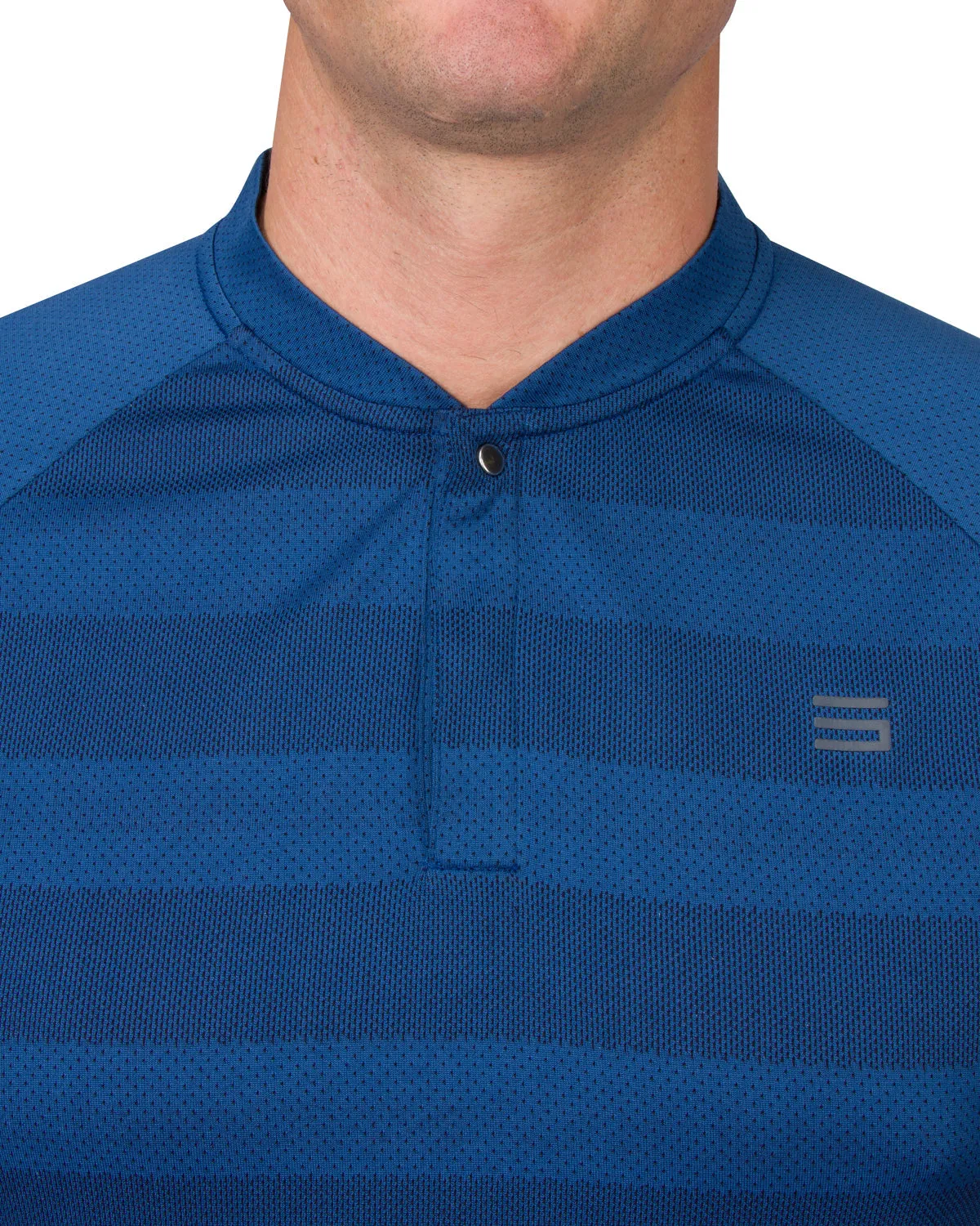 Extreme Deal - Men's Thick Striped Collarless Golf Shirt