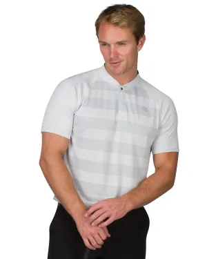 Extreme Deal - Men's Thick Striped Collarless Golf Shirt