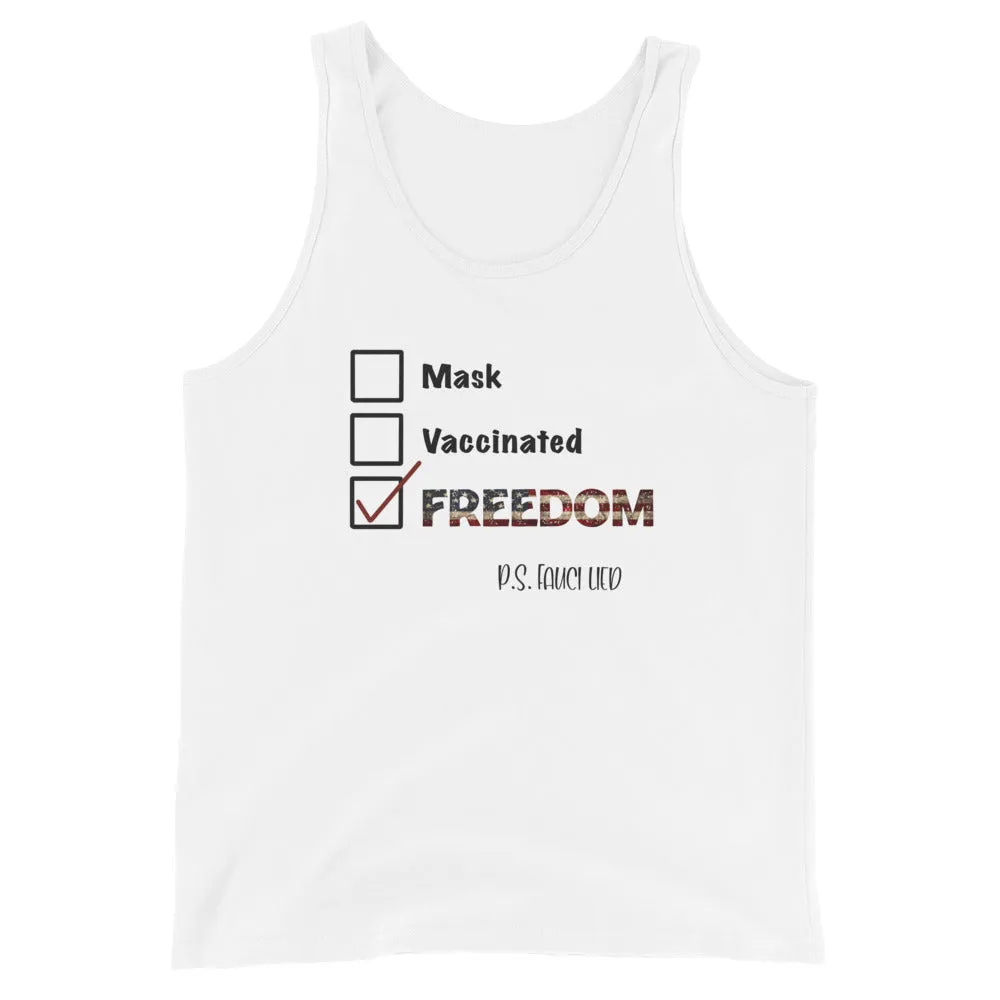 Fauci Lied Unisex Tank Top