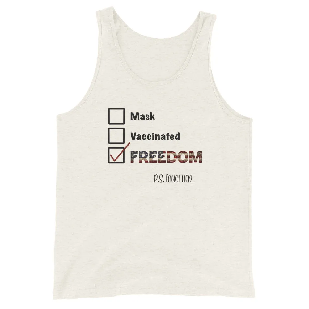 Fauci Lied Unisex Tank Top