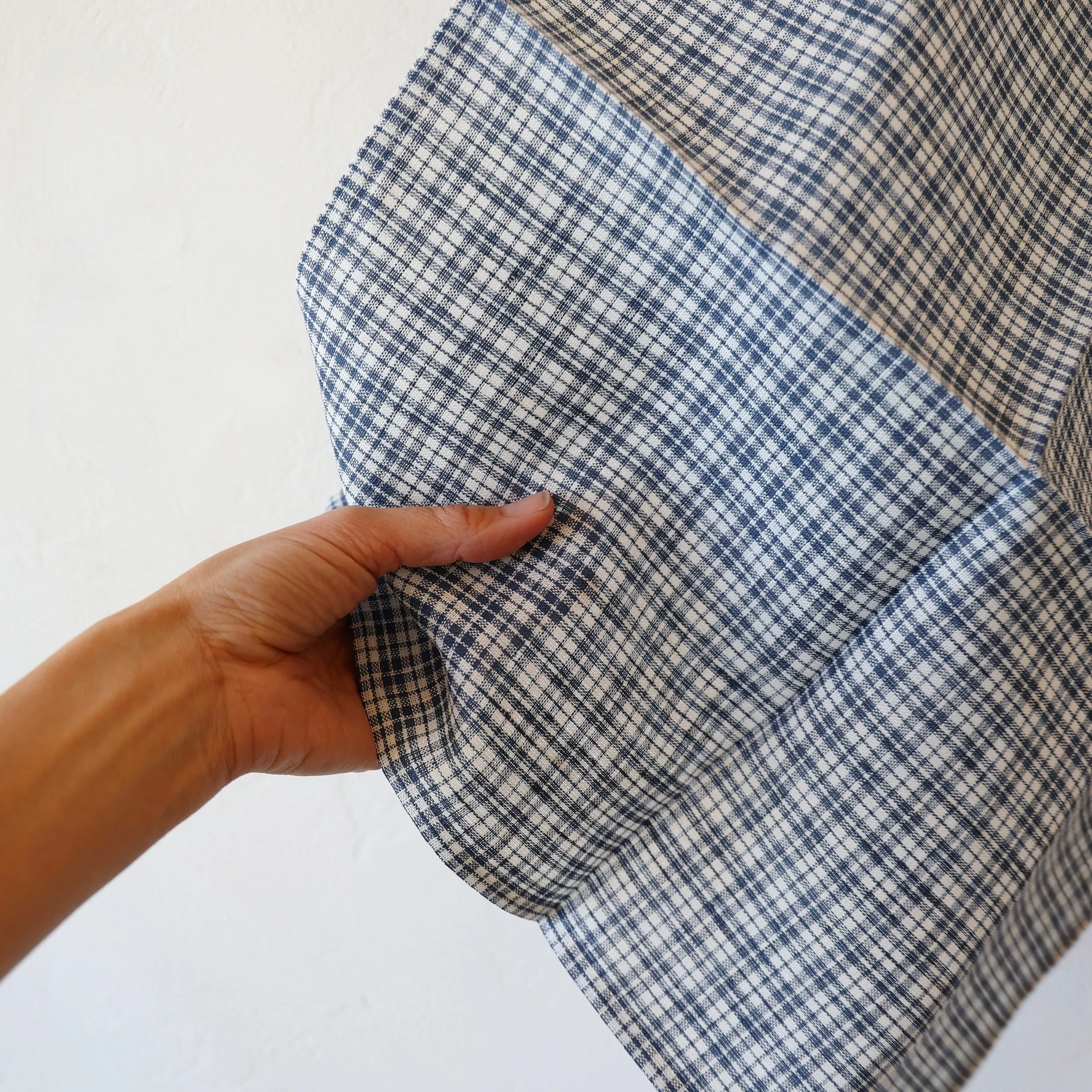 Fog Linen Tablecloths and Napkin Sets - Blue Plaid