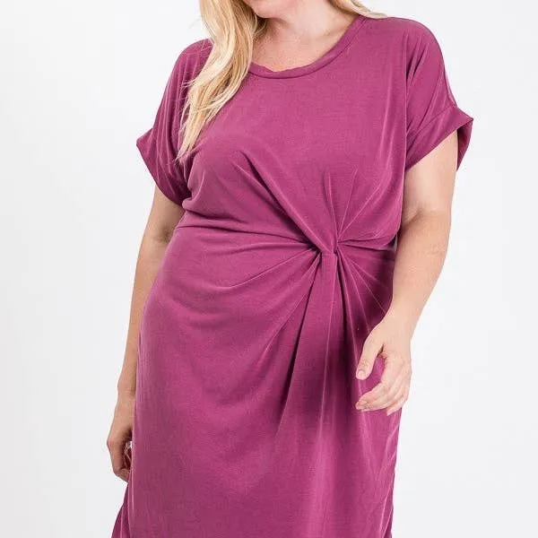 Fuschia Rouched Sheath Dress