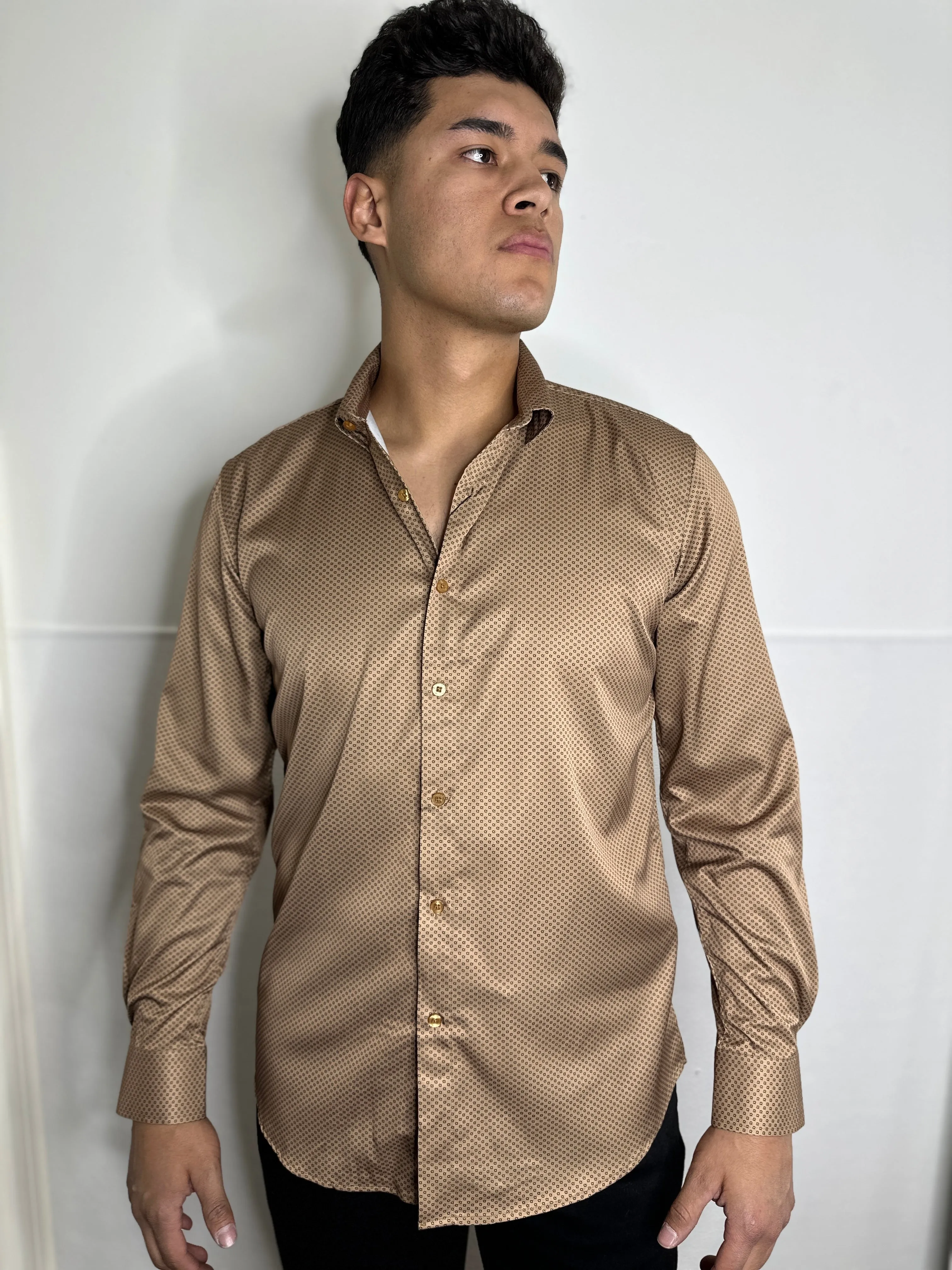 Gaspar Moderno Brown Casual Shirt