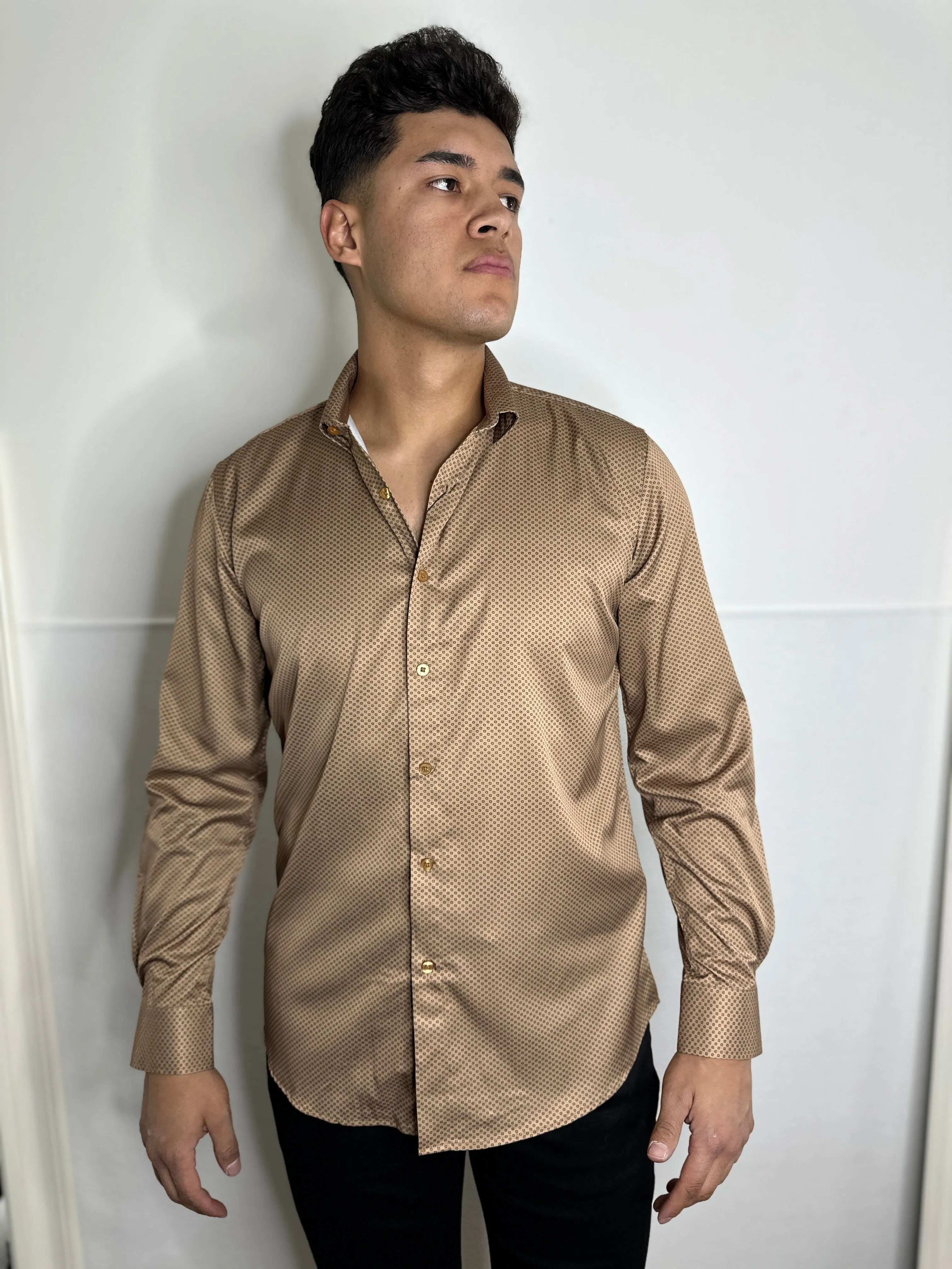 Gaspar Moderno Brown Casual Shirt