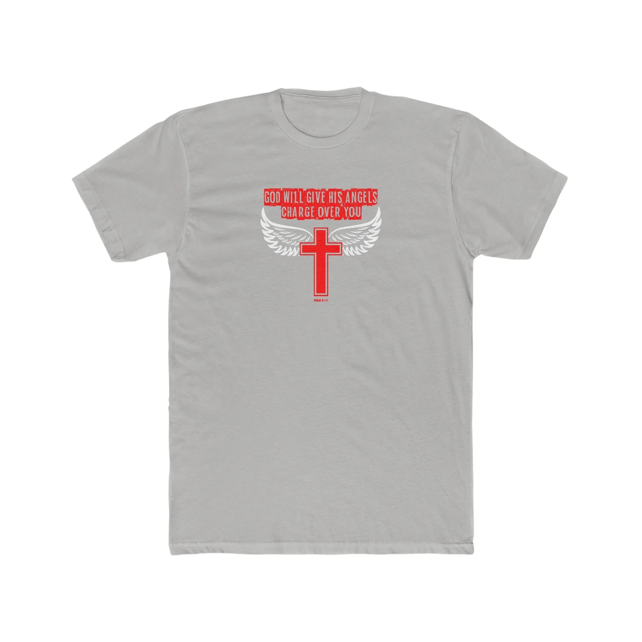 God Will Give His Angels Charge Over You Men's Cotton Crew Tee