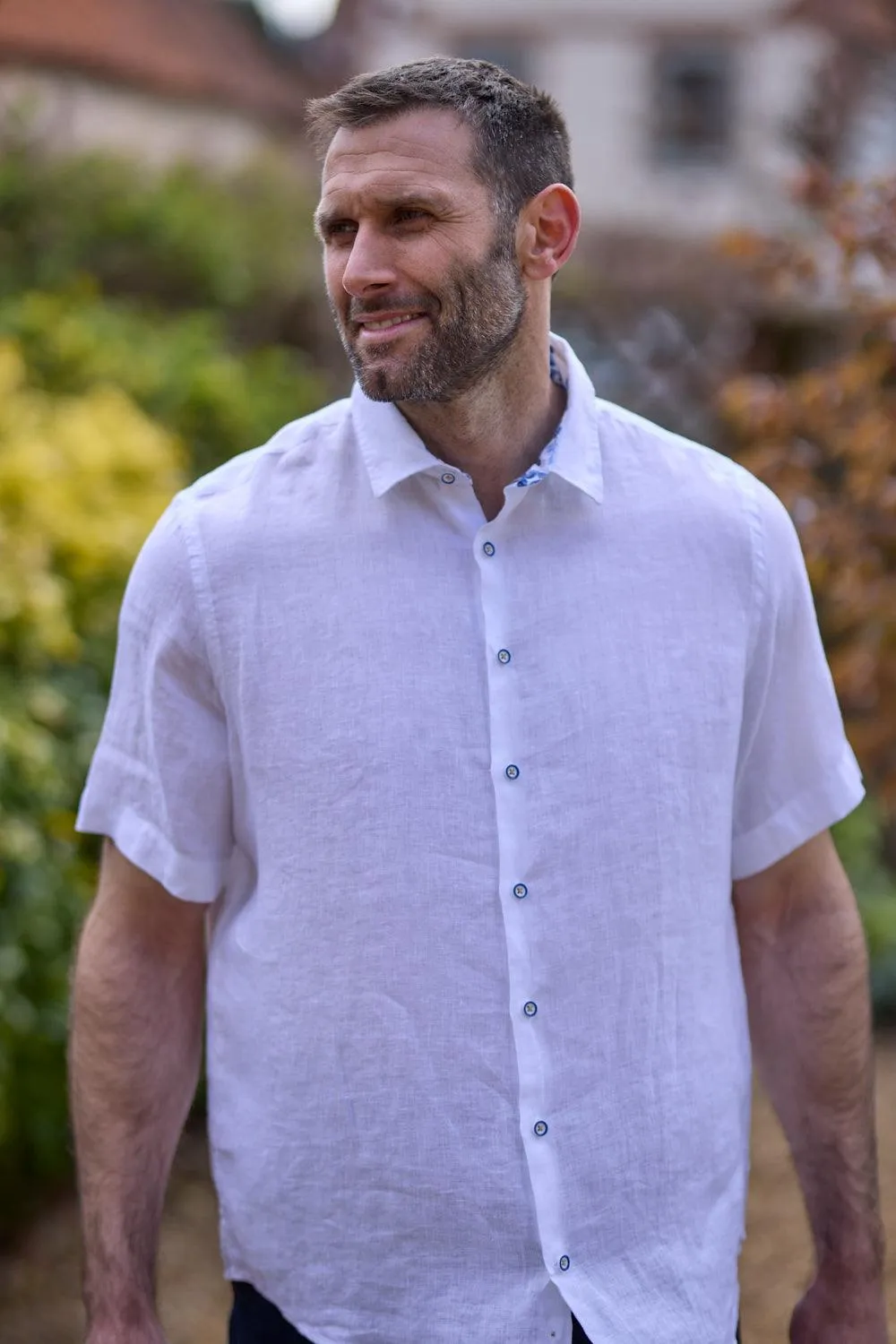 Gun Hill Mens LeBon Linen Shirt - White