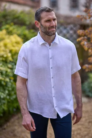 Gun Hill Mens LeBon Linen Shirt - White