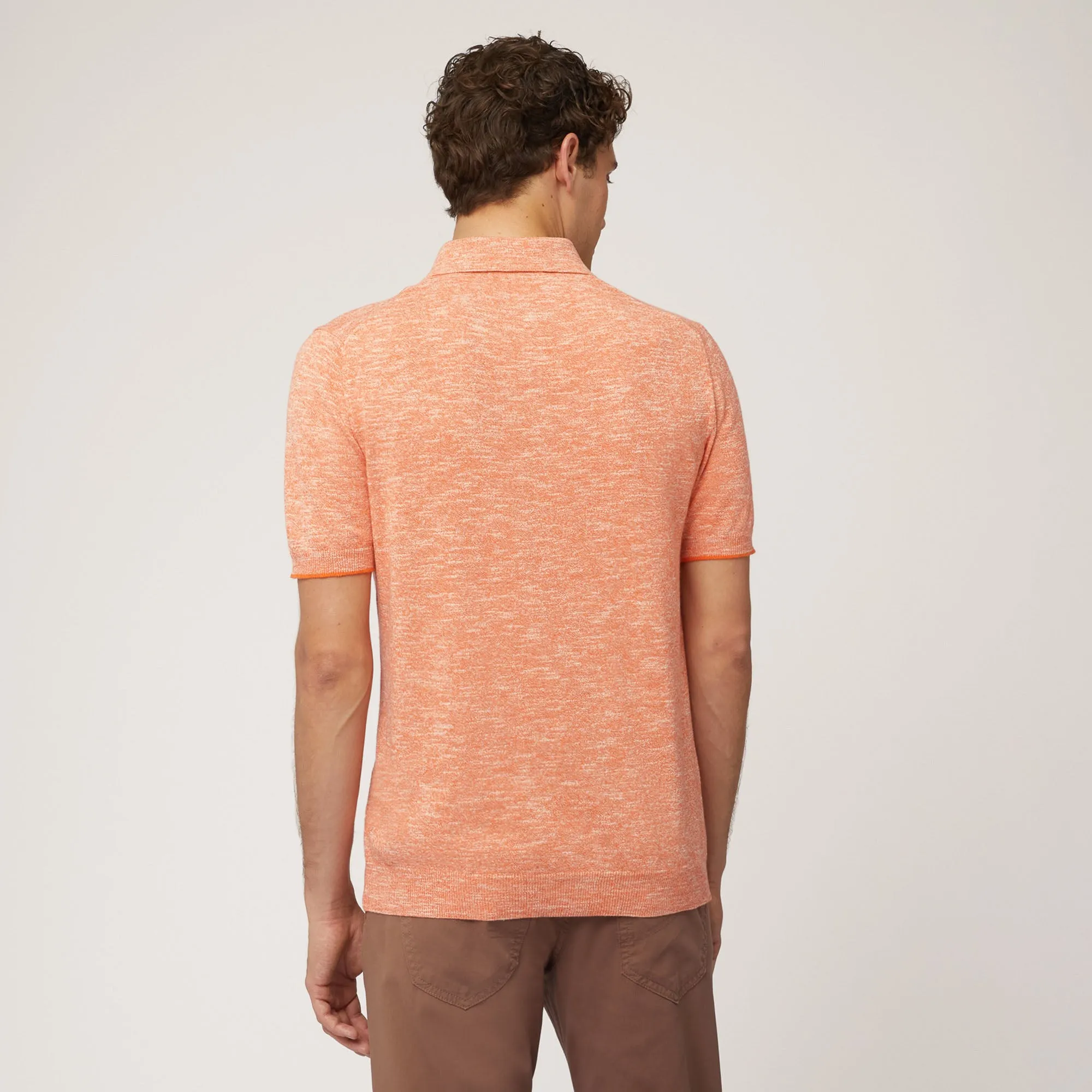 Harmont & Blaine Tweed Cotton/Linen Polo - Orange